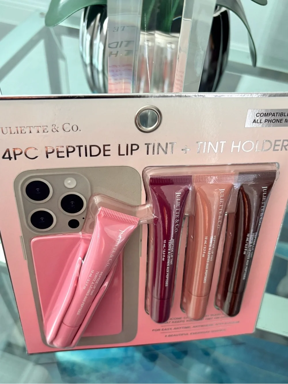 4pc Peptide Lip Tint Set & Holder